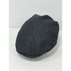 Jangoul Wool Newsboy Hat Gray Herringbone Size 56 US 7 Youth or Men Small Cabbie